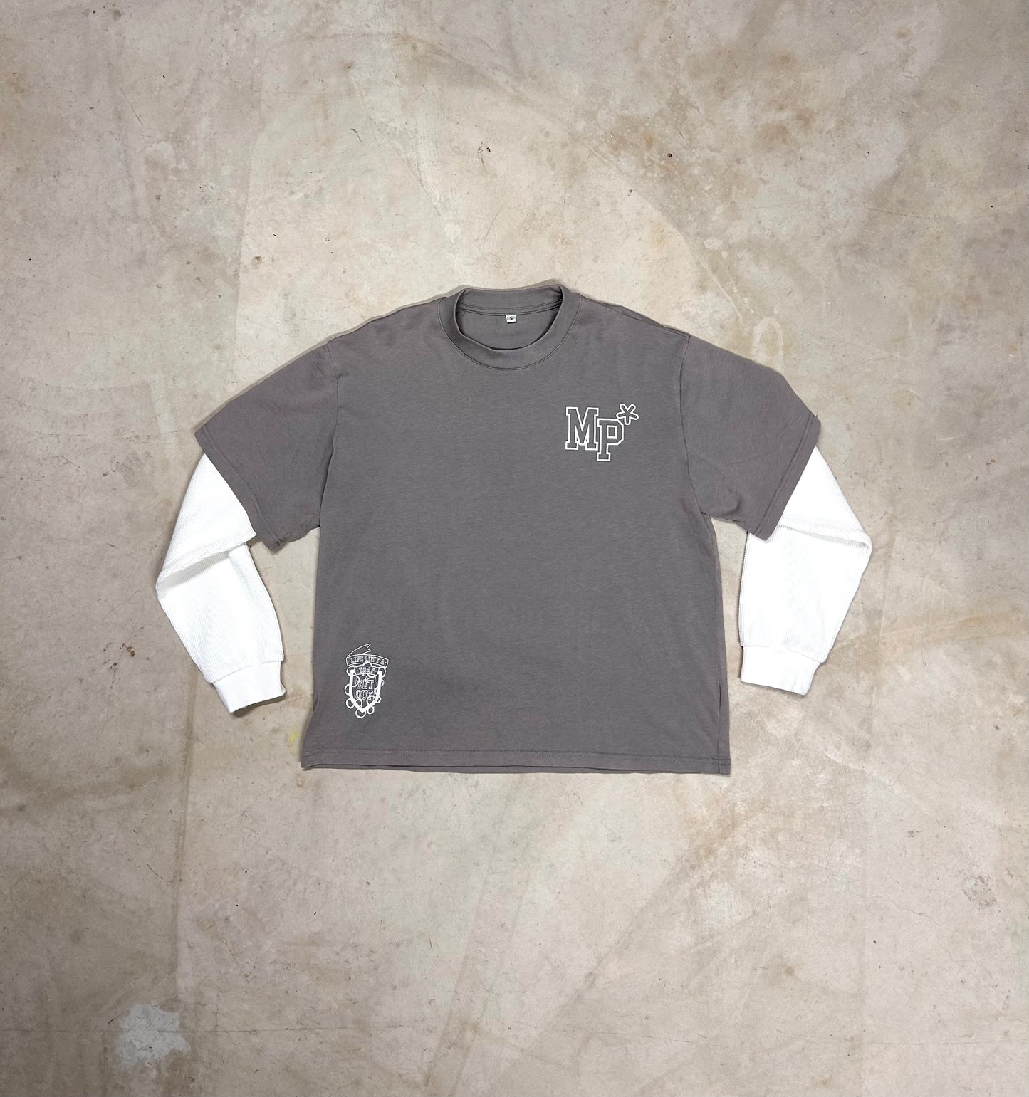 1.1111* University Grey/Cream Long Sleeve Waffle